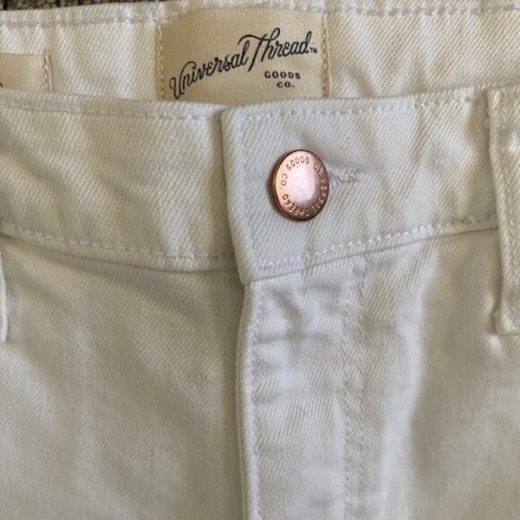 UNIVERSAL THREAD High Rise White Cropped Denim Jeans Sz 12 - Picture 8 of 13